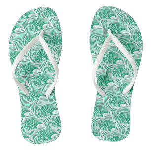 Japanse golven, Jade Green en White Teenslippers