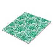  Japanse golven, Jade Green en White Tegeltje (Zijkant)