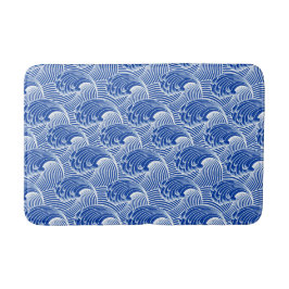  Japanse golven, kobalt blauw en wit Badmat