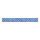 Japanse golven, kobalt blauw en wit Grosgrain Lint (Voorkant)