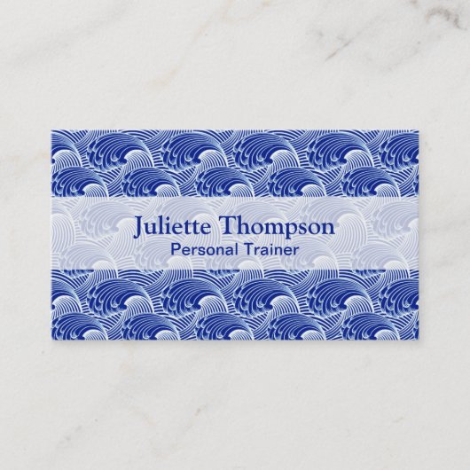  Japanse golven, kobalt blauw en wit Visitekaartje (Voorkant)