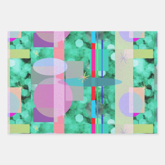 Japanse golven, Lapis & Gold Leave, & Spotlights Inpakpapier Vel (Voorkant 3)