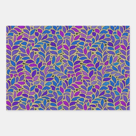 Japanse golven, Lapis & Gold Leave, & Spotlights Inpakpapier Vel (Voorkant 2)