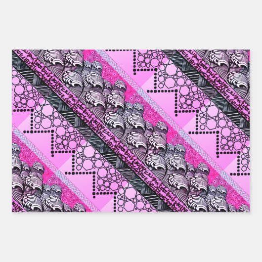 Japanse golven, Lapis & Gold Leave, & Spotlights Inpakpapier Vel (Voorkant)