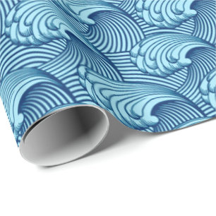  Japanse golven, marine en Sky Blue Cadeaupapier