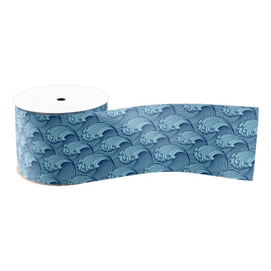 Japanse golven, marine en Sky Blue Grosgrain Lint (Spoel)