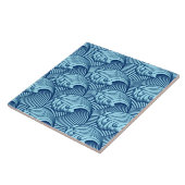  Japanse golven, marine en Sky Blue Tegeltje (Zijkant)