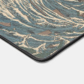 Japanse golven met piratenschepen bureaumat (Hoek)