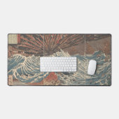 Japanse golven met piratenschepen bureaumat (Keyboard & Muis)