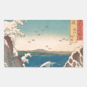 Japanse golven Naruto draaikolk oceaan kunstwerk Rechthoekige Sticker