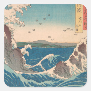 Japanse golven Naruto draaikolk oceaan kunstwerk Vierkante Sticker