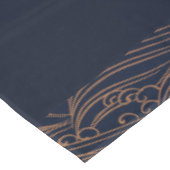 Japanse golven Pattern Navy Blue en Gold Brown Tafelkleed (Gekanteld)