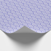 Japanse golven, Royal Blue op White Wrapping Paper Cadeaupapier (Hoek)