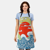 Japanse golven schort (Gedragen)