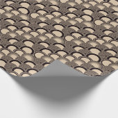 Japanse golven, schubben, ringen, zwart ivoor. cadeaupapier (Hoek)