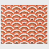 Japanse golven Seigaiha-patroon in sinaasappel bru Cadeaupapier (Vlak)