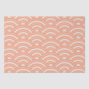 Japanse golven Seigaiha patroon Peach Fuzz Tissuepapier