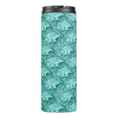  Japanse golven, Turquoise en Aqua Thermosbeker (Achterkant)