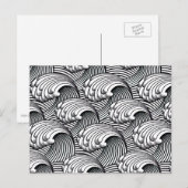 Japanse golven, zwart en wit Briefkaart (Voorkant / Achterkant)
