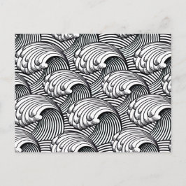 Japanse golven, zwart en wit Briefkaart