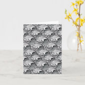 Japanse golven, zwart en wit Kaart (Gele Bloem)