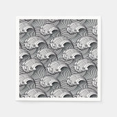  Japanse golven, zwart en wit Servetten (Voorkant)