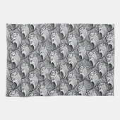  Japanse golven, zwarte en witte keuken naar Theedoek (Horizontaal)