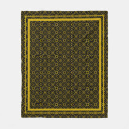 Japanse Goud & Zwarte Hanabishi-patroon Fleece Deken