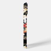 Japanse Gouden Bloempatroon met Monogram Case-Mate iPhone Case (Achterkant / Rechts)