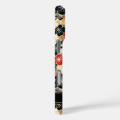 Japanse Gouden Bloempatroon met Monogram Case-Mate iPhone Case (Achterkant / Rechts)