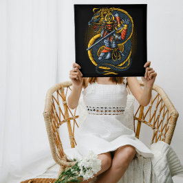 Japanse gouden draak en samoerai krijger poster