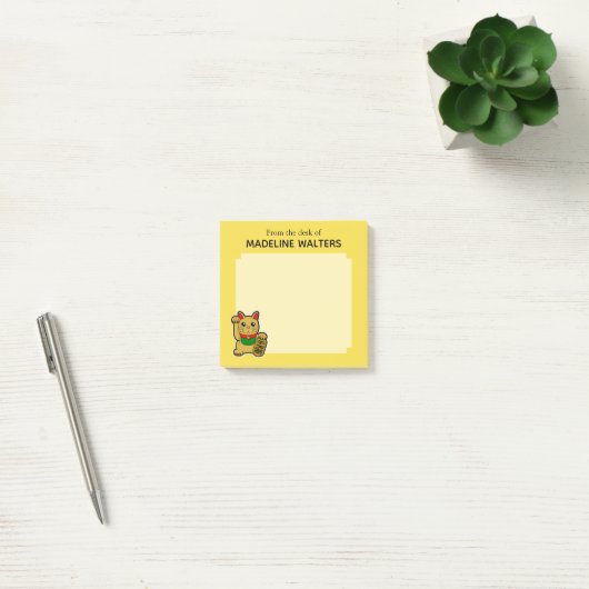 Japanse Gouden Lucky Kat Gepersonaliseerd Post-it® Notes (Kantoor)