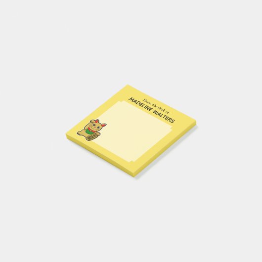 Japanse Gouden Lucky Kat Gepersonaliseerd Post-it® Notes (Schuin)