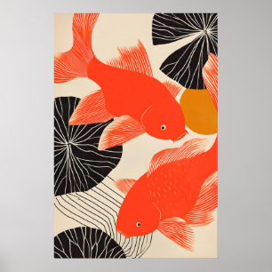 Japanse Goudvis Kunstprint Moderne Ukiyo-e Zen 1 Poster