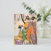 Japanse graving Drie Geisha 1911 Briefkaart (Staand voorkant)