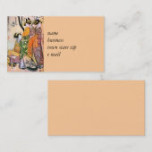 Japanse graving Drie Geisha 1911 Visitekaartje (Voorkant / Achterkant)