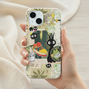 Japanse Groene Anime Moodboard kawaii cartoon cade iPhone 15 Case