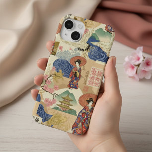 Japanse Groene Anime Moodboard Kunst cartoon cadea iPhone 15 Case
