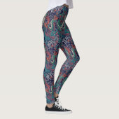 Japanse Groene Rode Draak Patroon Leggings (Rechts)