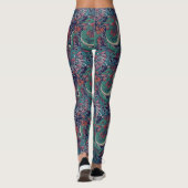 Japanse Groene Rode Draak Patroon Leggings (Achterkant)