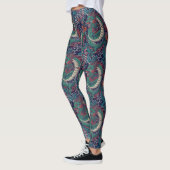 Japanse Groene Rode Draak Patroon Leggings (Links)