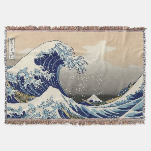 Japanse Grote Golf van Kanagawa Throw Blanket Deken (Voorkant)