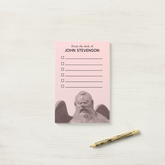 Japanse Grote Tengu Yokai Checklist Post-it® Notes (Op bureau)