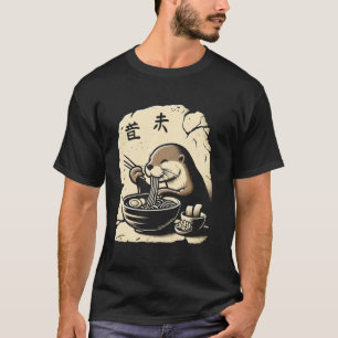 Japanse Grotkunst Wilde Noedel Liefhebber Otter Ra T-shirt