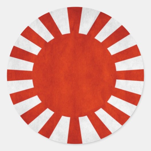 Japanse Grunge Vlag Ronde Sticker (Voorkant)