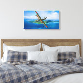 Japanse H8K Emily watervliegtuig landing Canvas Afdruk (Insitu (Slaapkamer))