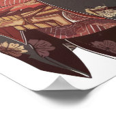 Japanse Haan in Kimono met Chopsticks Poster (Hoek)