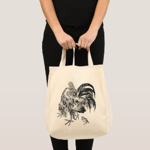Japanse Haan ukiyo-e Niwatori door Toyohiro Tote Bag