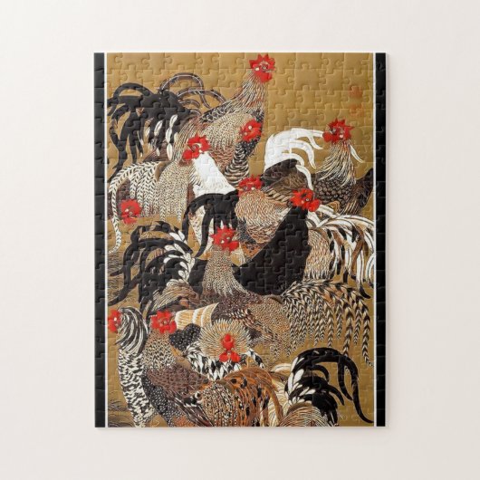 Japanse Hanen en Kuikens Legpuzzel (Verticaal)
