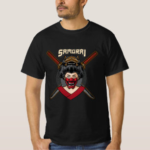 Japanse Hannya Mask Geisha Samurai T-Shirt